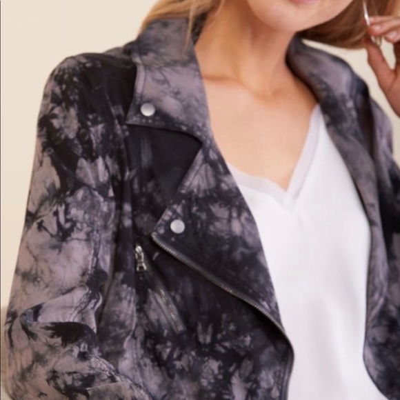 Marrakech Tie Dye Amber Moto Jacket - Color Black and Gray Size XS - Picture 4 of 7
